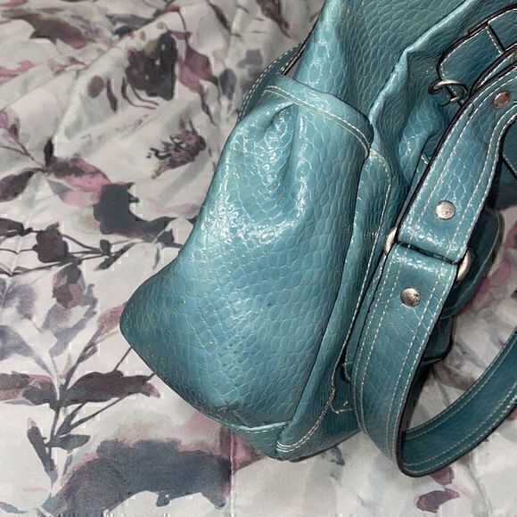 Y2K turquoise and silver shoulder medium size handbag - Picture 10 of 12